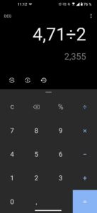 Calculatrice avec calcul (division)
